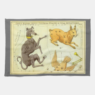 Linge De Cuisine Miroir d'Urania, Carte céleste d'astronomie vintag