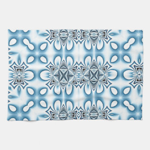 Linge De Cuisine Miroirs Abstraits bleus