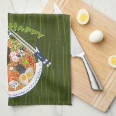 Linge De Cuisine Miso Happy - Kawaii Ramen Cats (Quart Plié)