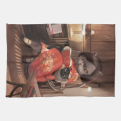 Linge De Cuisine Miss Meow - Heure Vintage de lecture de chats (Horizontal)