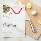 Linge De Cuisine Mistletoe de Noël (Quart Plié)