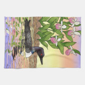 Linge De Cuisine MN State Bird Flower Loon Lady Slipper (Horizontal)