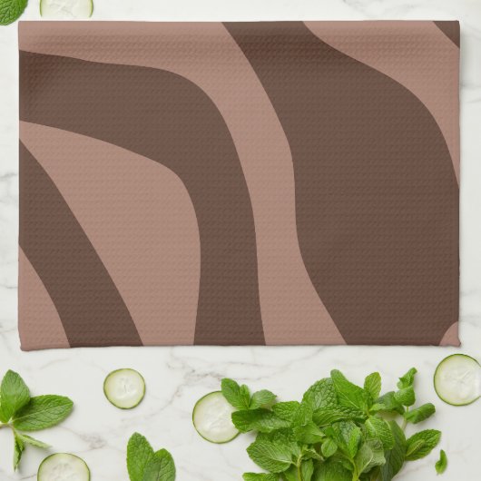 Linge De Cuisine Mocha Mousse Abstrait rétro 03 (Plié)