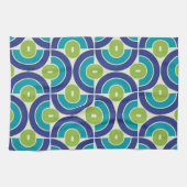 Linge De Cuisine Mod 1970s Retro Style Geometric Design (Horizontal)