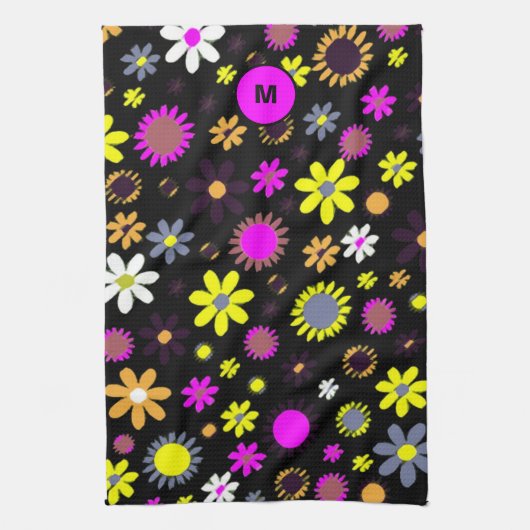 Linge De Cuisine Mod Black Floral (Vertical)