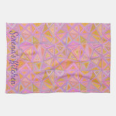 Linge De Cuisine Mod rose violet et jaune géométrique (Horizontal)