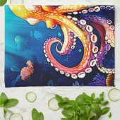 Linge De Cuisine Mode Octopus coloré (Plié)
