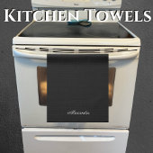 Linge De Cuisine Modèle blanc moderne, script blanc