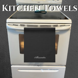 Linge De Cuisine Modèle blanc moderne, script blanc