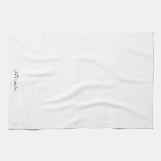 Linge De Cuisine Modèle blanc moderne, Script noir (Horizontal)