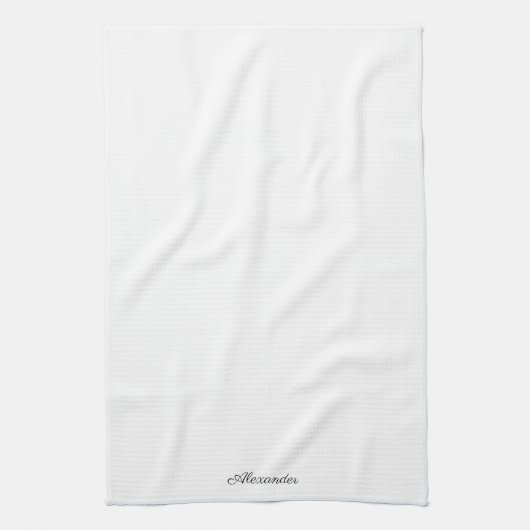 Linge De Cuisine Modèle blanc moderne, Script noir (Vertical)