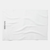 Linge De Cuisine Modèle blanc moderne, Script noir (Horizontal)