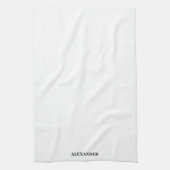 Linge De Cuisine Modèle blanc moderne, Script noir (Vertical)