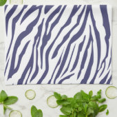 Linge De Cuisine Modèle bleu Zèbre de la marine (Plié)