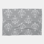 Linge De Cuisine Modèle Damas, Damas gris, Damas français (Horizontal)