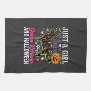 Linge De Cuisine Modèle de chien citrouille fille Halloween Golden