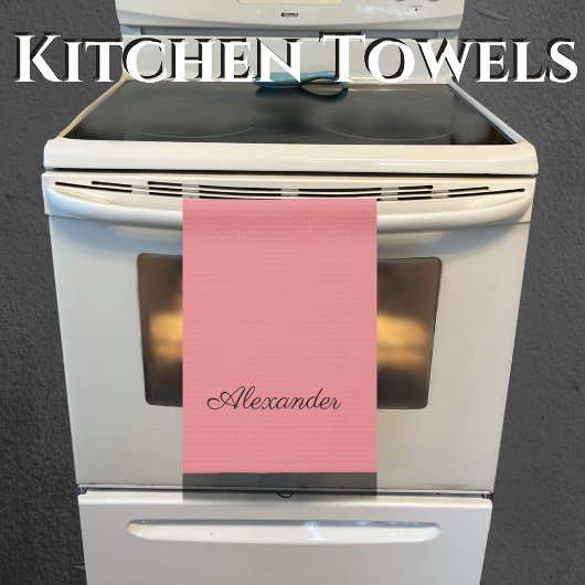 Linge De Cuisine Modèle de corail moderne, Script noir