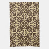 Linge De Cuisine Modèle de damas Ikat - Chocolat Brown et Tan (Vertical)