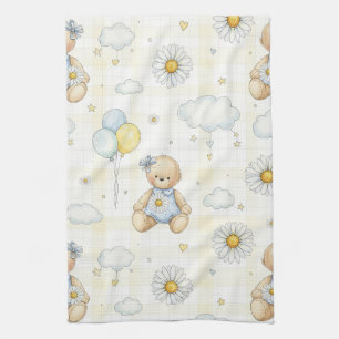 Linge De Cuisine Modèle de jardin aux marguerites avec ours en pelu