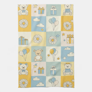 Linge De Cuisine Modèle de jardin aux marguerites avec ours en pelu