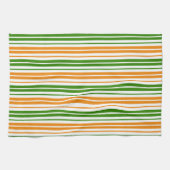 Linge De Cuisine Modèle de rayures verticales orange vert blanc (Horizontal)