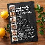 Linge De Cuisine Modèle de recettes pour la recette et les photos d<br><div class="desc">Faites une serviette de cuisine avec votre recette familiale préférée à donner comme cadeau,  souvenir ou service de réunion familiale. Utilisez votre photo ou vos photos préférées pour faire un souvenir amusant à partager avec la famille.</div>