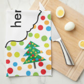 Linge De Cuisine Modèle de sapins de Noël (Quart Plié)