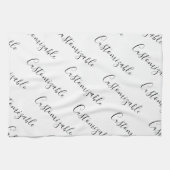 Linge De Cuisine Modèle de texte de script moderne éditable | Noir (Horizontal)