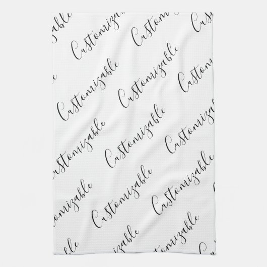 Linge De Cuisine Modèle de texte de script moderne éditable | Noir (Vertical)