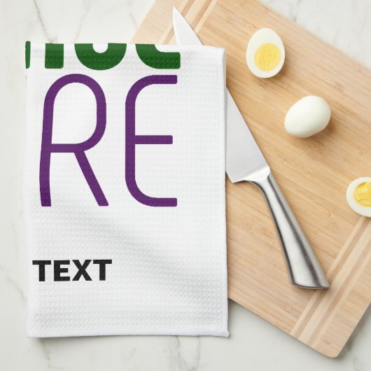 LINGE DE CUISINE MODÈLE DE TEXTE D'IMAGE BLANCHE SIMPLE MODERNE (Quart Plié)