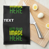 LINGE DE CUISINE MODÈLE DE TEXTE D'IMAGE NOIRE SIMPLE ET MODERNE (Quart Plié)