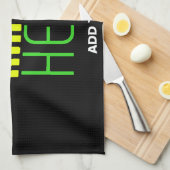 LINGE DE CUISINE MODÈLE DE TEXTE D'IMAGE NOIRE SIMPLE ET MODERNE (Quart Plié)