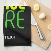 LINGE DE CUISINE MODÈLE DE TEXTE D'IMAGE NOIRE SIMPLE ET MODERNE (Quart Plié)