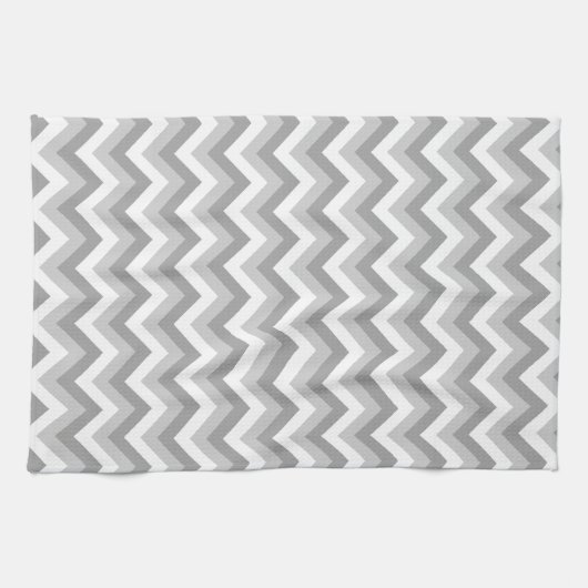 Linge De Cuisine Modèle de zigzag gris et blanc (Horizontal)