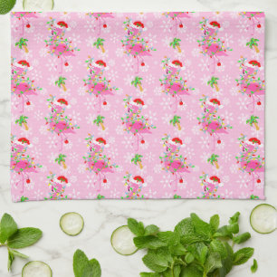 Linge De Cuisine Modèle Flamingo rose de Noël