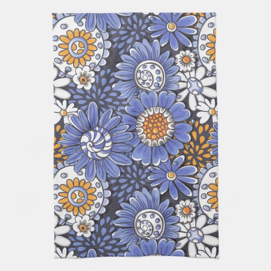 Linge De Cuisine Modèle floral (Vertical)