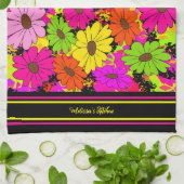 Linge De Cuisine Modèle floral (Plié)