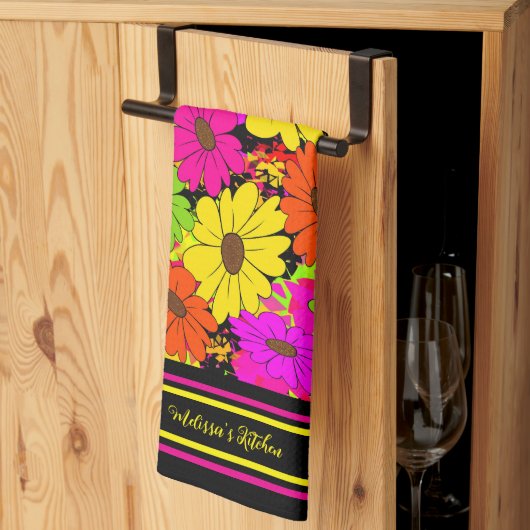 Linge De Cuisine Modèle floral (Pliage en tiers)