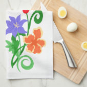 Linge De Cuisine Modèle floral (Quart Plié)