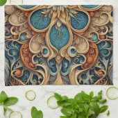 Linge De Cuisine modèle floral abstrait 7 (Plié)