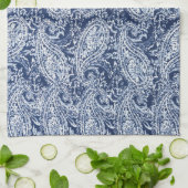 Linge De Cuisine Modèle floral bleu (Plié)