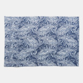 Linge De Cuisine Modèle floral bleu (Horizontal)