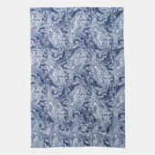 Linge De Cuisine Modèle floral bleu (Vertical)