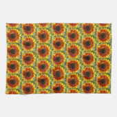Linge De Cuisine Modèle floral de tournesol jaune et bronze (Horizontal)