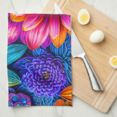 Linge De Cuisine Modèle floral en style boho (Quart Plié)