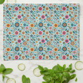 Linge De Cuisine Modèle floral mexicain (Plié)