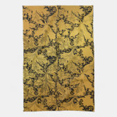 Linge De Cuisine Modèle Floral Or Fleur orientale (Vertical)