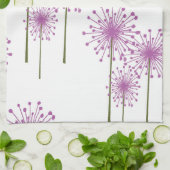 Linge De Cuisine Modèle Floral pourpre (Plié)