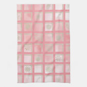 Linge De Cuisine Modèle floral rose carré (Vertical)