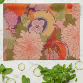 Linge De Cuisine Modèle floral rose kimono (Plié)